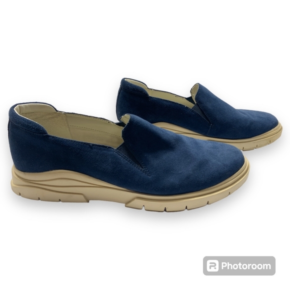 Franco Sarto Women's Mayve Slip On Shoe Size 9m Sneaker Sporty Navy Suede Flat - Picture 4 of 9
